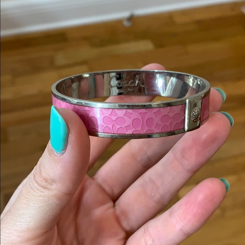 Pink signature Coach bangle
